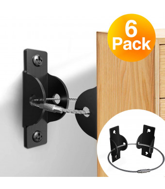 Furniture Straps (6 Pack),Metal Furniture Anchors for Baby Proofing Safety, Anti Tip Furniture Kit, Secure Furniture Wall Straps for Dresser Cabinet Bookshelf