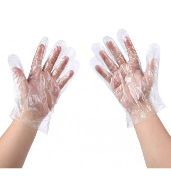 500 PCS Plastic Disposable Gloves, Transparent, One Size Fits Most,by Brandon-super