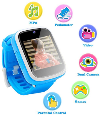 Yehtta Kids Smart Watch Toys for 3-8 Year Old Boys Toddler Watch HD Dual Camera Watch for Kids All in one Blue Birthday Gifts for Kid USB Charging Touch Screen Kids Watch Educational Toys