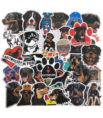 Cute Rottweiler Dog Stickers (50pcs), Stickers for Water-Bottles, Laptop, Hydroflasks, Phone, Car, Suitcase, Waterproof Vinyl Decal Sticker Pack