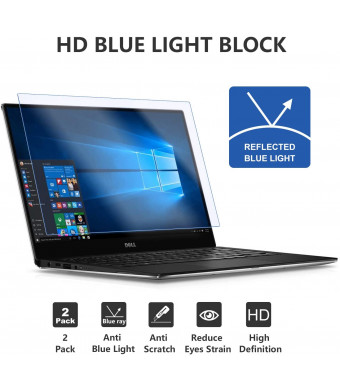 2 Pack 15.6 Inch Anti Blue Light Block Laptop Screen Protector 16:9 Widescreen Anti Scratch Proof Dust-Proof and Fingerprint Resistant Full Compatibility with Touchscreen