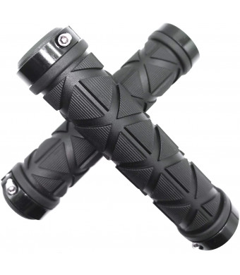 Caija-H Mountain Bike Grips Lock On,Soft Non-Slip-Rubber Bicycle Handlebar Grips for MTB,Downhill