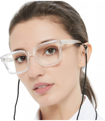 MARE AZZURO Oversized Blue Light Blocking Glasses Women, Stylish Computer Glasses for Eye Stain, Anti Glare, Anti UV400 (Transparent)