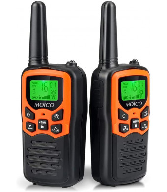 Walkie Talkies Long Range for Adults Two-Way Radios Up to 5 Miles in Open Fields 22 Channels FRS/GMRS VOX Scan LCD Display with LED Flashlight Ideal for Field Survival Biking Hiking Camping