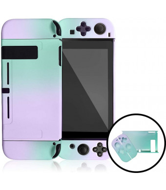 Dockable Case for Nintendo Switch,Protective Cover Case for Nintendo Switch and Joy-Con Controllers (Purple and Cyan)