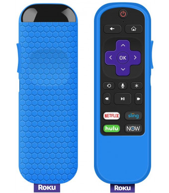 Protective Case for TCL Roku TV Steaming Stick 3600R Remote, Silicone Cover Shock Proof Remote Controller Skin, Anti Slip Universal Replacement Sleeve (Blue)