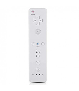 Wii Remote Controller,Wireless Remote Gamepad Controller For Nintend Wii and Wii U,with Silicone Case and Wrist Strap(No Motion Plus),White