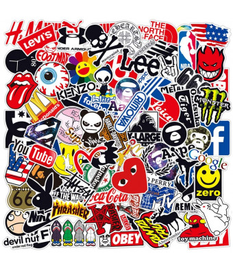 100PCS Cool Stickers Pack,Waterproof Brand Stickers for Laptop Water Bottle Car Skateboard Phone Case Decal Graffiti