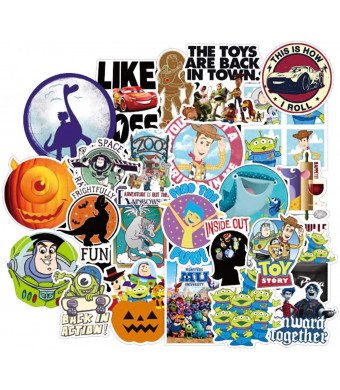 Pixar Animation Studios Animation Sticker 100Pcs Waterproof, Removable,Cute,Beautiful,Stylish Teen Stickers, Suitable for Boys and Girls in Water Bottles, laptops, Phones,Suitcase Durable Vinyl