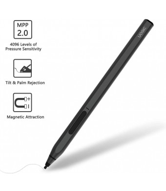 Uogic Pen for Microsoft Surface, Ink 581 Magnetic Stylus Pen, 4096 Pressure Sensitivity, Tilt and Palm Rejection, Flex and Soft HB Tip, for Surface Pro/Go/Book/Studio/Laptop Series, Rechargeable