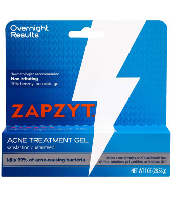 ZAPZYT Maximum Strength 10% Benzoyl Peroxide Acne Treatment Gel - 1 Oz