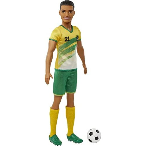 Ken Soccer Doll, Short Cropped Hair, Colorful #21
