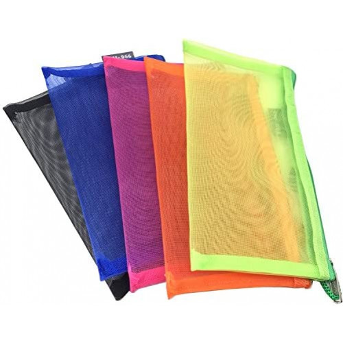 Pack of 5 pcs Multipurpose Nylon Mesh Cosmetic Bag