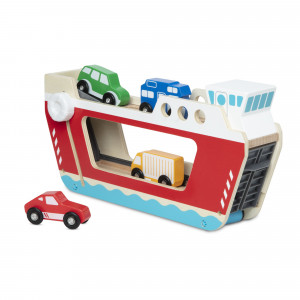 Melissa & Doug Wooden Ferryboat with 4 Wooden Vehicles