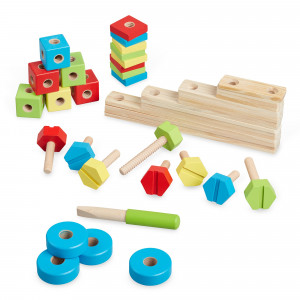 Melissa & Doug Twist & Turn Wooden Tools Construction Play Set (44 Pieces)