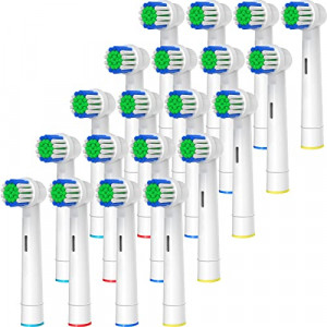 Replacement Toothbrush Heads Compatible with Oral-B Braun, 20 Pcs Professional Electric Toothbrush Heads Brush Heads for Oral B Replacement Heads Refill Pro 500/1000/1500/3000/3757/5000/7000/7500/8000
