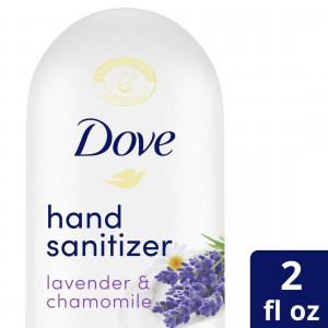 Dove Nourishing Hand Sanitizer Lavender and Chamomile Antibacterial Gel with 61% Alcohol and Lasting Moisturization For Up to 8 Hours 99.99% Effective Against Many Germs 2 oz