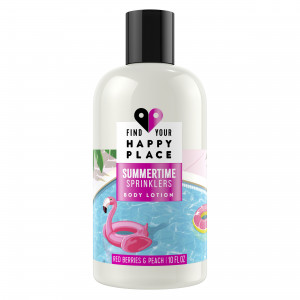 Find Your Happy Place Moisturizing Body Lotion Summertime Sprinklers Red Berries and Peach, 10 fl oz