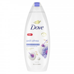 Dove Moisturizing Body Wash Sulphate Free Body Wash Moisturizes to Calm Skin Anti-Stress Body Cleanser with Blue Chamomile and oat milk scent 22 oz