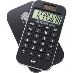 Victor 900 Handheld Calculator, Black, 0.3" x 2.5" x 4.3"