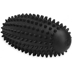 Gaiam Restore Vibrating Foot Roller - Vibration Massage Therapy Ergonomic Textured Massager Ball for Plantar Fasciitis, Myofascial Pain, Arch and Sore Feet (Includes 2 AAA Batteries), Black