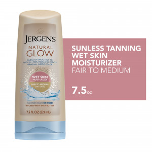 Jergens Natural Glow Sunless Tanning In-shower Body Lotion, Fair to Medium Skin Tone, 7.5 fl oz