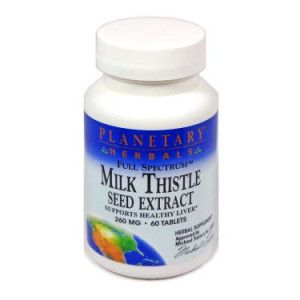 Planetary Herbals Full Spectrum Milk Thistle Seed Extract Tablets, 60 Ct