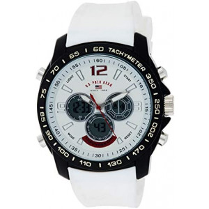 U.S. Polo Assn. Sport Men's Quartz Metal and Rubber Casual Watch, Color:White (Model: US9556)