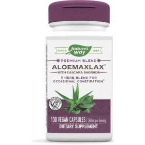 Nature's Way AloeMaxLax with Cascara Sagrada for Occasional Constipation, 4 Herb Blend, 100 Count