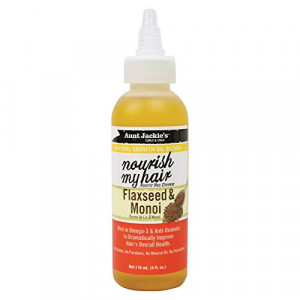 Aunt Jackie's Natural Growth Oil Nourish My Hair Flaxseed & Monoi, 4oz, 4 Oz
