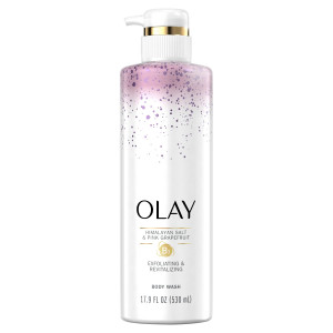 Olay Exfoliating & Revitalizing Body Wash with Himalayan Salt, Pink Grapefruit, 17.9 fl oz