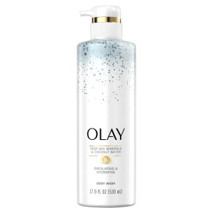 Olay Exfoliating & Hydrating Body Wash with Deep Sea Minerals, Coconut Water, 17.9 fl oz