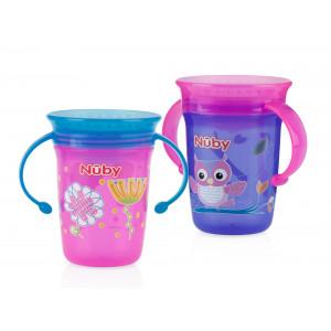 Nuby Sipeez 360 Wonder Spoutless Trainer Sippy Cup - 2 Pack
