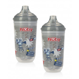 Nuby 2 Pk 10oz No-Spill Insulated Light Up Easy Sip Cup, Neutral