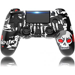 ?Upgraded?YUYIU Wireless Controller for Ps4 Remote Plays-tation 4/Slim/Pro/PC, Gaming Controllers with Dual Vibration Shock Speaker, Camo Red with Headphone Jack Touch Pad Six Axis Motion Control