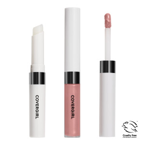 COVERGIRL Outlast All-Day Lip Color Liquid Lipstick And Moisturizing Topcoat, Longwear, Nude Flush, Shiny Lip Gloss, Stays On All Day, Moisturizing Formula, Cruelty Free, Easy Two-Step Process