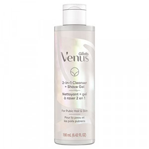 Gillette Venus Intimate Grooming 2in1 Cleanser and Shave Gel for Bikini Pubic Hair and Skin 6.4 Oz