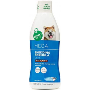 GNC Pets Mega Shedding Formula Liquid for Dogs, 32 Ounces - Beef Flavor | formulated to Manage Shedding | Healthy and Natural Pet Supplements Safe for All Dogs