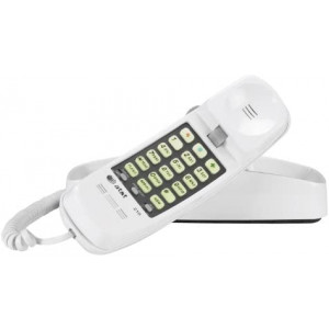 Advanced American Telephones 210WH AT&T 210M Basic Trimline Corded Phone, No AC Power Required, Wall-Mountable, White