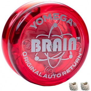 Yomega The Original Brain - Professional Yoyo for Kids and Beginners, Responsive Auto Return Yo Yo Best for String Tricks + Extra 2 Strings & 3 Month Warranty (Red)