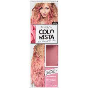 L'Oreal Paris Colorista Semi-Permanent Hair Color, Light Bleached Blondes, Pink, 1 Kit