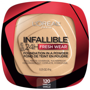 L'Oreal Paris Infallible Up to 24H Fresh Wear Foundation in a Powder, Vanilla, 0.31 oz.