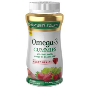 Nature's Bounty Omega-3 Gummies, Grape and Berry 70 Ct