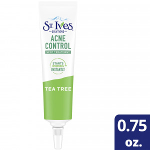 St. Ives Solutions Spot Treatment For Blemish Redness Reduction Acne Control Made with 2% Salicylic Acid and 100% Natural Tea Tree Extract 0.75 oz