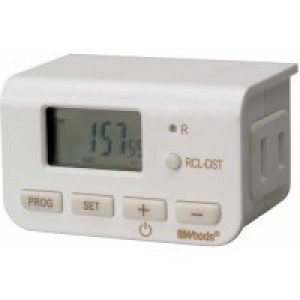 Woods Indoor Digital 24-Hour Lamp Timer, Simple Set, 2-Conductor, 50027, White