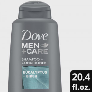Dove Men + Care Shine Enhancing 2 in 1 Shampoo Plus Conditioner with Eucalyptus, Birch & Crispy Pine Scent, 20.4 fl oz