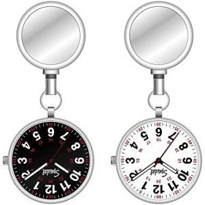 Speidel Nurse Fob Scrub Watch for Medical Professionals, Clip on Watch with Second Hand, Easy to Read, Retractable Rope