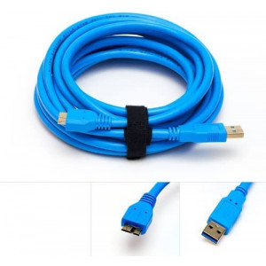 USB 3.0 Tether Cable 15ft 15' Tether Tethered Photography Tools Cable for Nikon D850 D800 D800E D810 D500 D5 & Canon 5Ds 5Ds R 1Dx MK II 7D Mark II 5D Mark IV Blue