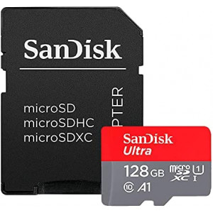 SanDisk Ultra 128GB UHS-I Class 10 MicroSDXC Memory Card Up to 80mb/s SDSQUNC-128G with Adapter