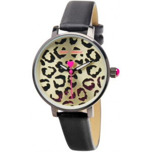 BETSEY JOHNSON Women's Watch - Vegan Leather Strap Glitter Wristwatch, Quartz Movement: BJW044